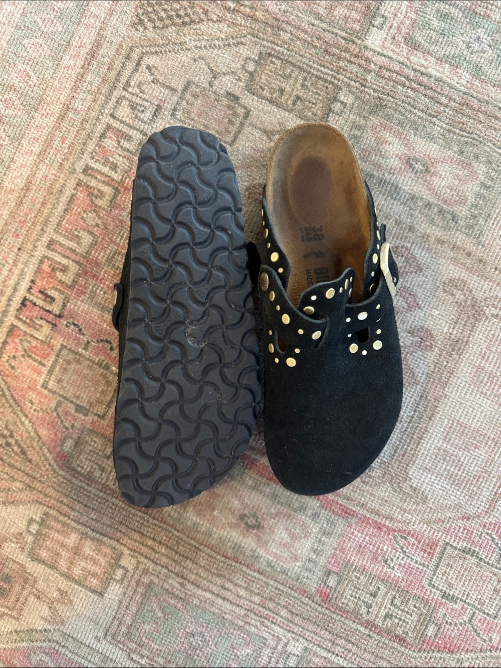 Birkenstock Boston Suede Rivet Studded Clogs - Picture 3 of 4
